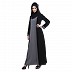 Double layered abaya- Black-Grey Double layered abaya- Black-Grey
