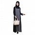 Double layered abaya- Black-Grey Double layered abaya- Black-Grey