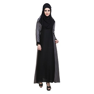 Flared abaya with side belts 