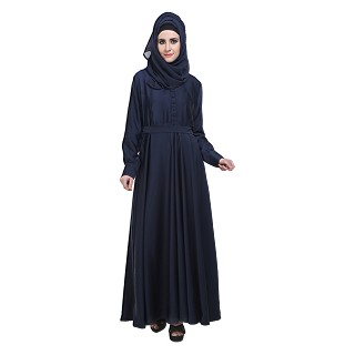 Flared Abaya- Navy Blue