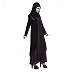 Abaya- Black and Purple front open double layered