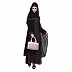 Abaya- Black and Purple front open double layered