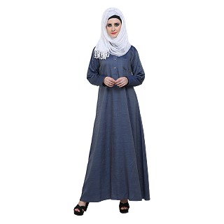 Denim A-Shaped Abaya