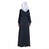 Double layered printed abaya- Blue