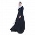 Double layered printed abaya- Blue