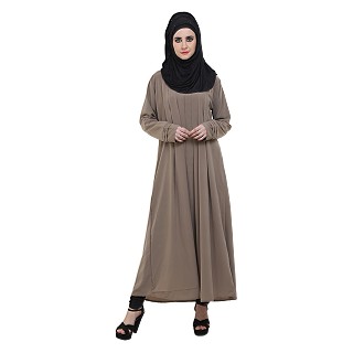 Pleated abaya- Fawn color