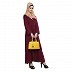 Pleated abaya- Maroon