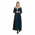 Front open Zari work abaya- Teal Green