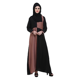 BLack & Badami Box Style Abaya