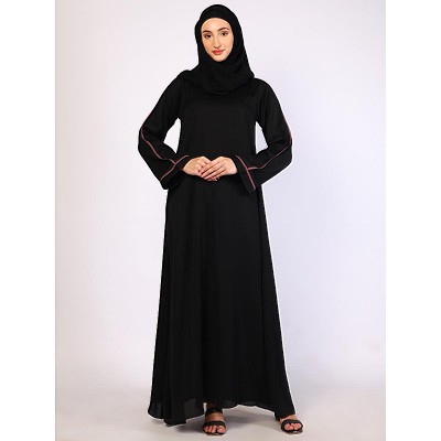 Daily wear A-Line abaya with complementary Hijab- Black