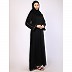 Daily wear A-Line abaya with complementary Hijab- Black