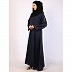 Daily wear A-Line abaya with complementary Hijab- Navy Blue