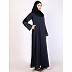 Daily wear A-Line abaya with complementary Hijab- Navy Blue