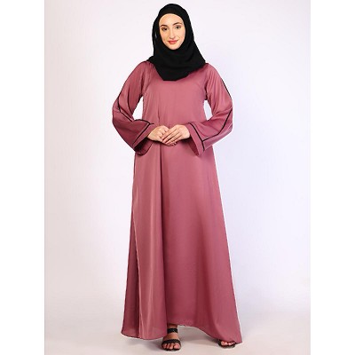 Daily wear A-Line abaya with complementary Hijab-Puce Pink