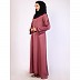 Daily wear A-Line abaya with complementary Hijab-Puce Pink