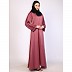 Daily wear A-Line abaya with complementary Hijab-Puce Pink