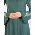 Premium Zoom fabric abaya with embroidery work-Turquoise