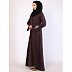 Premium Zoom fabric abaya with embroidery work-Wine