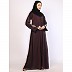 Premium Zoom fabric abaya with embroidery work-Wine