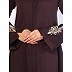 Premium Zoom fabric abaya with embroidery work-Wine