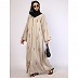 Imported Tik-Tok fabric abaya with embroidery work-Spanish white
