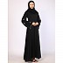 Handmade embroidery work abaya in Tiktok fabric-Black