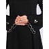 Handmade embroidery work abaya in Tiktok fabric-Black