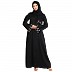 Premium embroidery work abaya with matching hijab-Black