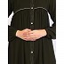 Front open pintuck abaya with pipping work-Olive