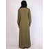Zoom fabric front open abaya-Olive Ochre