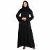 Tiktok pleated designer abaya-Black