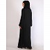 Tiktok pleated designer abaya-Black