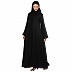 Tiktok pleated designer abaya-Black