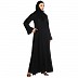 Tiktok pleated designer abaya-Black