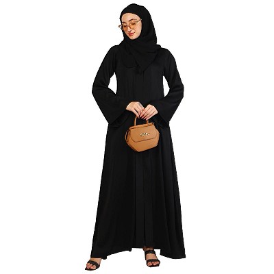 Tiktok pleated designer abaya-Black