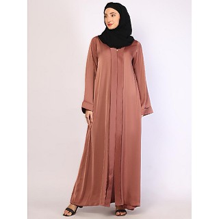 Tiktok pleated designer abaya-Oriental Pink