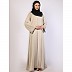 Tiktok pleated designer abaya-Spanish White