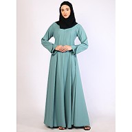 Full flare Umbrella abaya in CEY Fabric-Summer Green