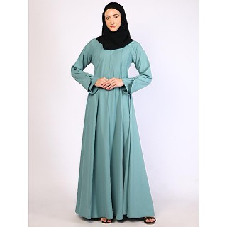 Full flare Umbrella abaya in CEY Fabric-Summer Green