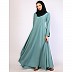Full flare Umbrella abaya in CEY Fabric-Summer Green