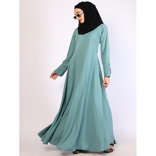 Full flare Umbrella abaya in CEY Fabric-Summer Green