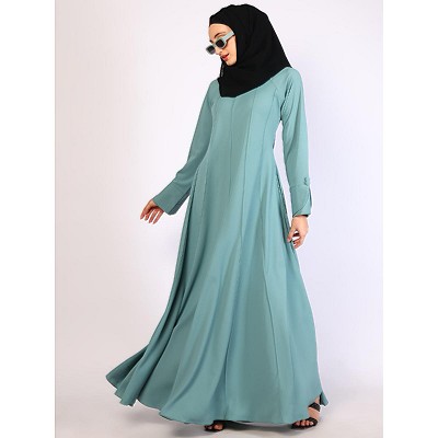 Full flare Umbrella abaya in CEY Fabric-Summer Green