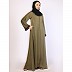 Premium zoom fabric abaya-Olive Ochre