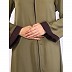 Premium zoom fabric abaya-Olive Ochre