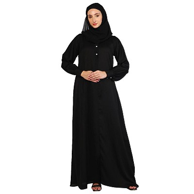 Premium zoom fabric abaya-Black