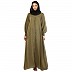 Premium zoom fabric abaya-Olive Ochre