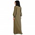 Premium zoom fabric abaya-Olive Ochre