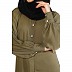 Premium zoom fabric abaya-Olive Ochre