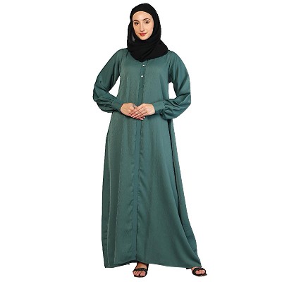 Premium zoom fabric abaya-Turquoise