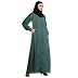 Premium zoom fabric abaya-Turquoise